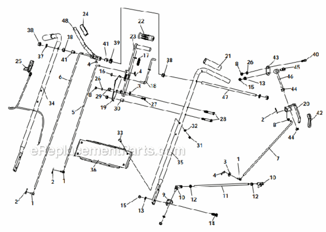 Handles Diagram and Parts List for  Little Wonder Edger